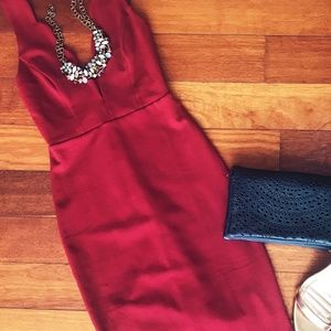Red fitted dress